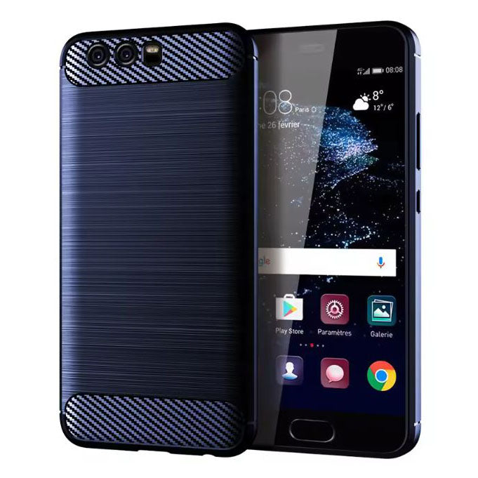 Huawei P10 silicone case with carbon fibre finish