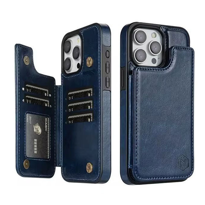 iPhone 11 case leather with built-in phone stand