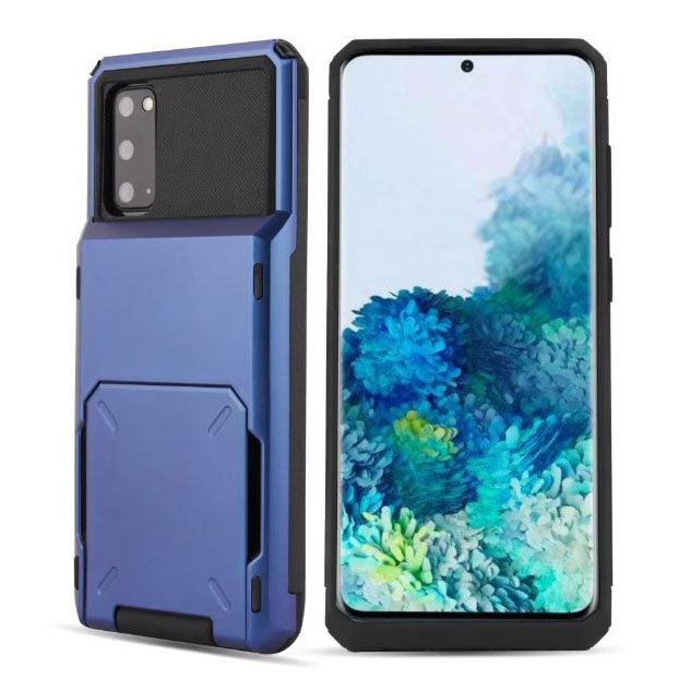 Blue Samsung Galaxy S23 Ultra silicone cover flip pocket