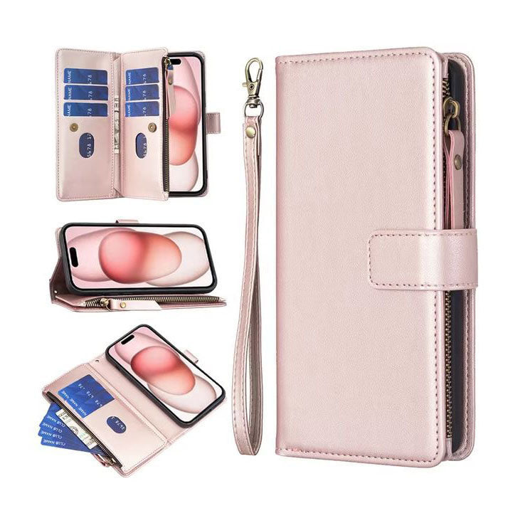 iPhone 14 Plus case with zip closure