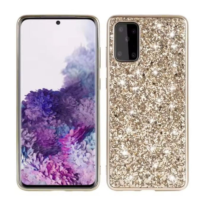 Glittery Samsung Galaxy A34 5G Silicone Case in gold