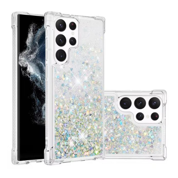 Samsung Galaxy A54 transparent case with glitter