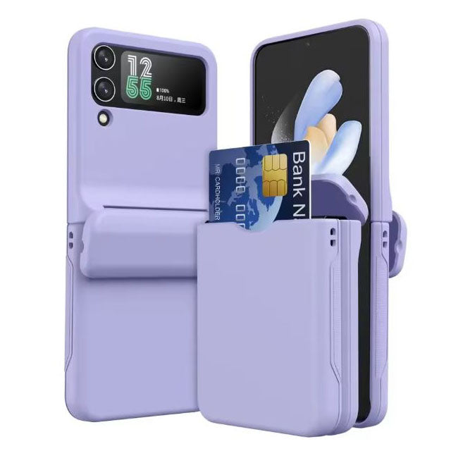 Lavender Samsung Flip 4 cover with card holder