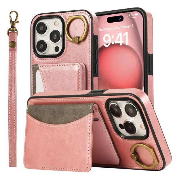 iPhone SE leather case with magnetic flip
