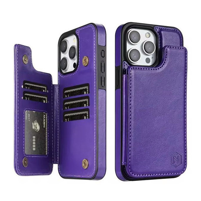 RFID blocking iPhone 11 leather wallet case