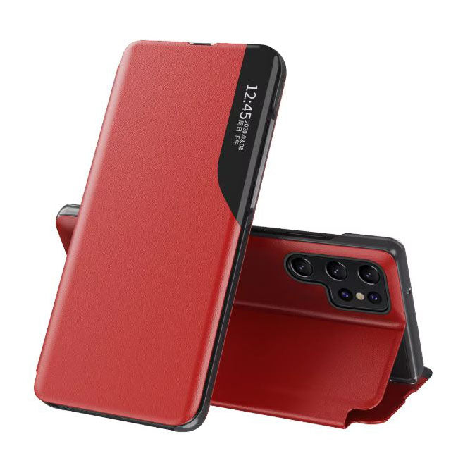 Durable leather silicone case for Samsung phones.