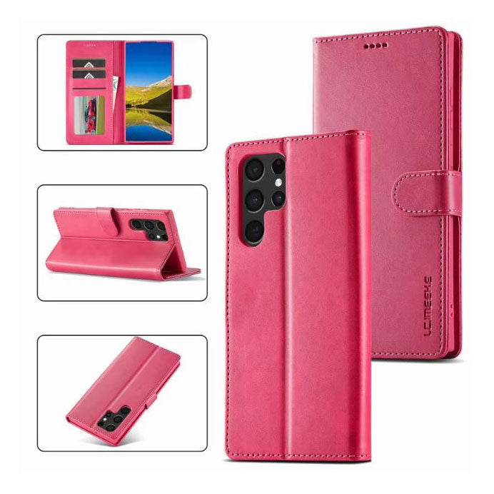 Magnetic clasp leather cover for Samsung Ultra