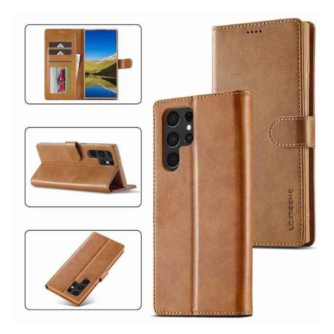 Dirt-resistant leather case for Galaxy S22 Ultra