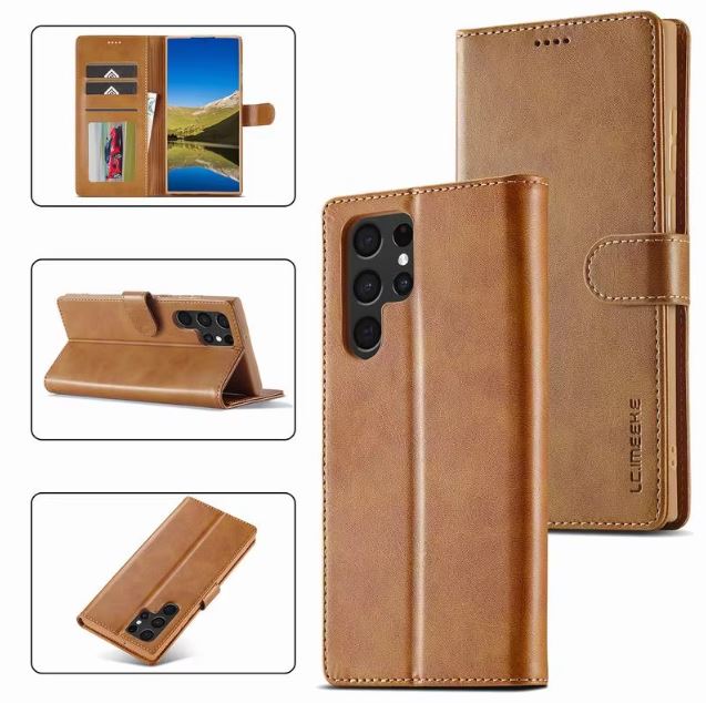 Dirt-resistant leather case for Galaxy S22 Ultra