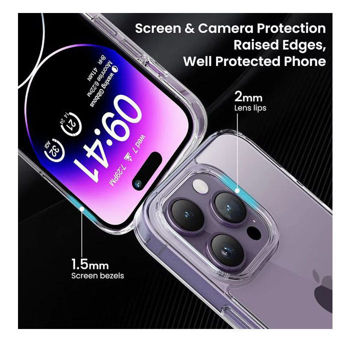 Shockproof iPhone 15 Pro case with silicone frame