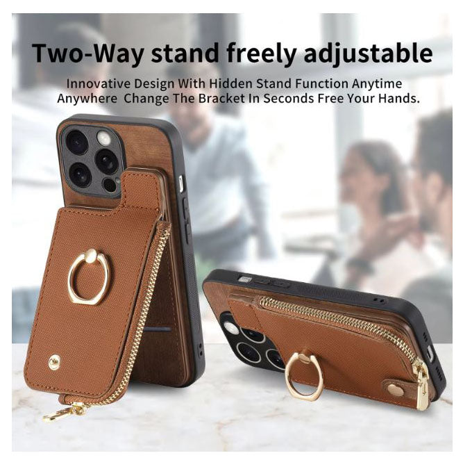 Zipper pocket phone case for iPhone SE