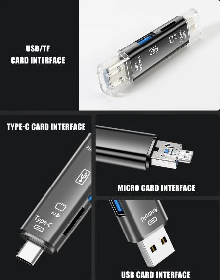 TF card reader compatible with USB-A and USB-C by Jaster