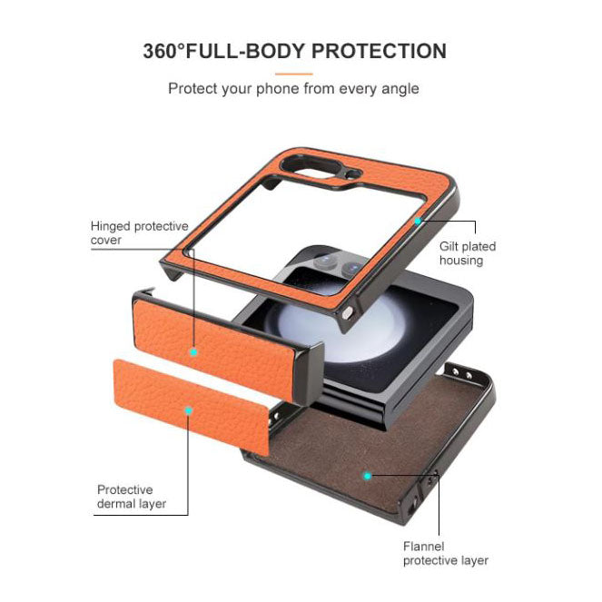 Galaxy Z Flip 6 premium leather shield