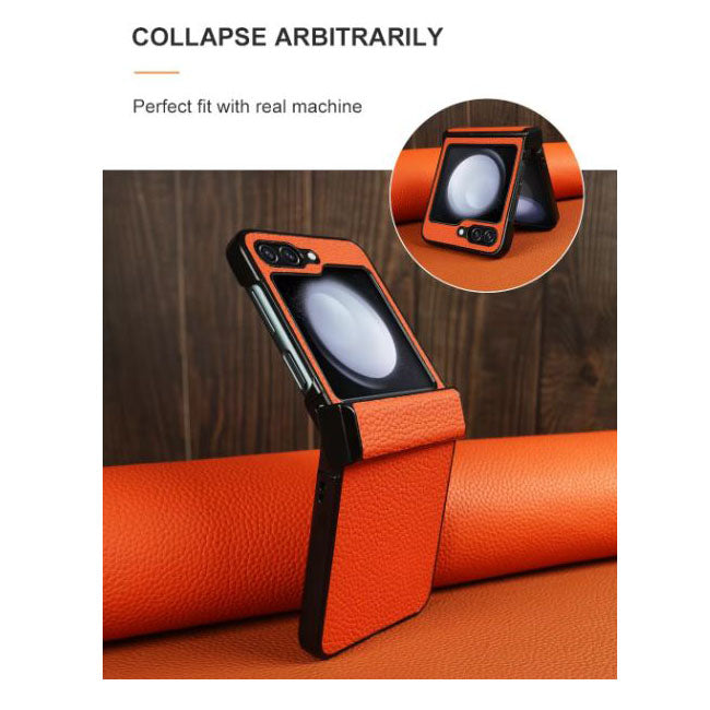 All-round protection leather case for Z Flip 6