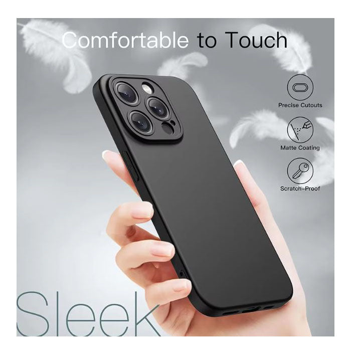 Matte texture iPhone 15 case in black