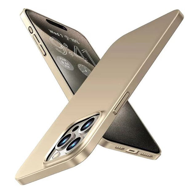 Durable silicone iPhone 15 Pro cover in gold