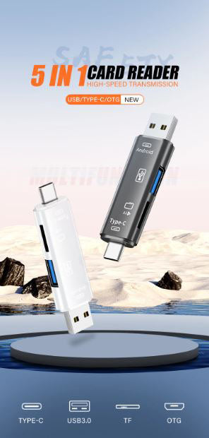 Jaster compact card reader for SD and TF cards