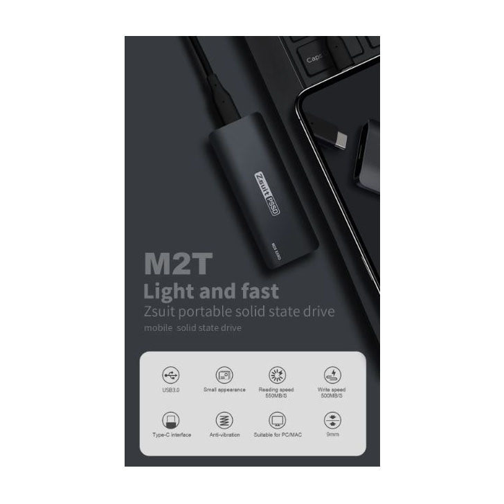 Black ZSuit SSD with 512GB storage