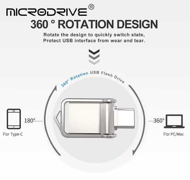 Waterproof metal USB drive 128GB