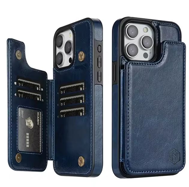 Stylish synthetic leather iPhone 15 cover
