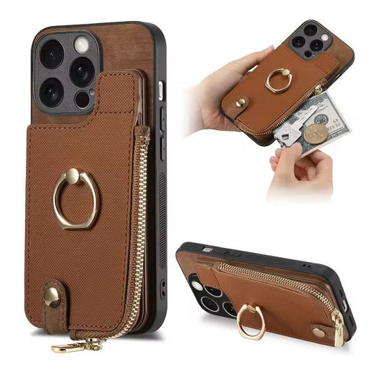 Brown iPhone SE (3rd Gen) wallet case
