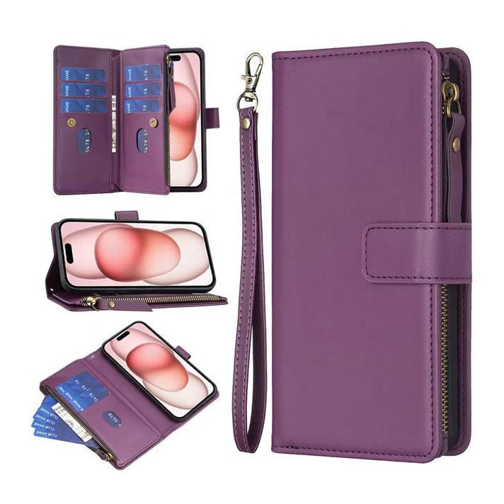 Magnetic iPhone 12 Pro leather case with stand
