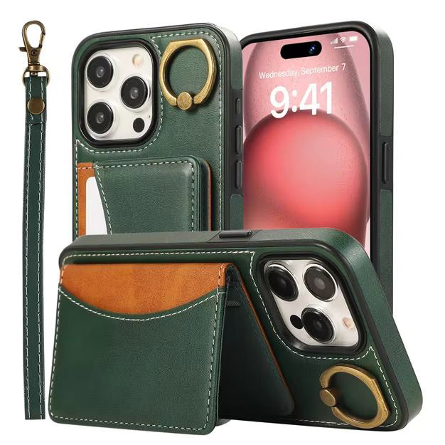 HQBBRO magnetic closure iPhone 15 Plus wallet case
