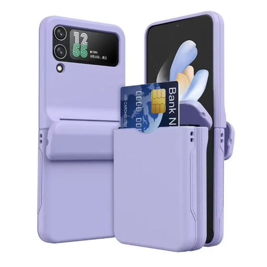 Lavender Samsung Flip 4 cover with card holder
