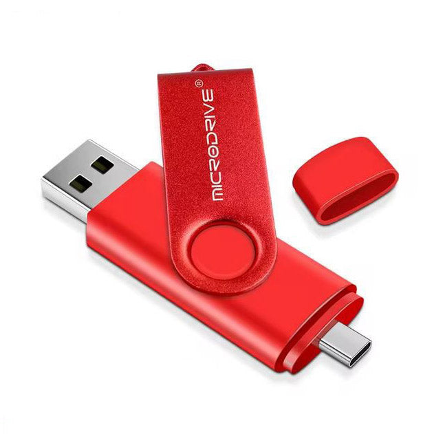 Microdrive USB Stick 16GB with Metal Cap in red