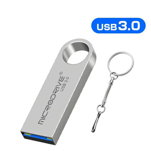 16GB USB Flash Drive with Keyring in silver