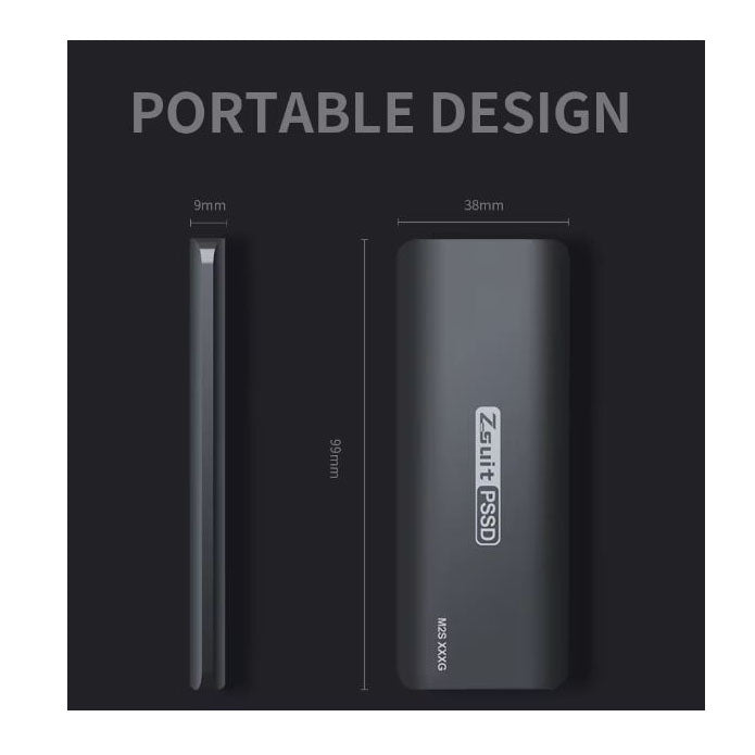 Black external SSD drive 256GB