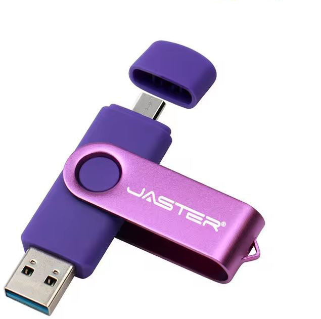 Black Jaster memory stick with USB-A and USB-C