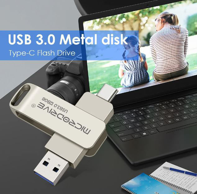 Durable silver USB 3.0 drive