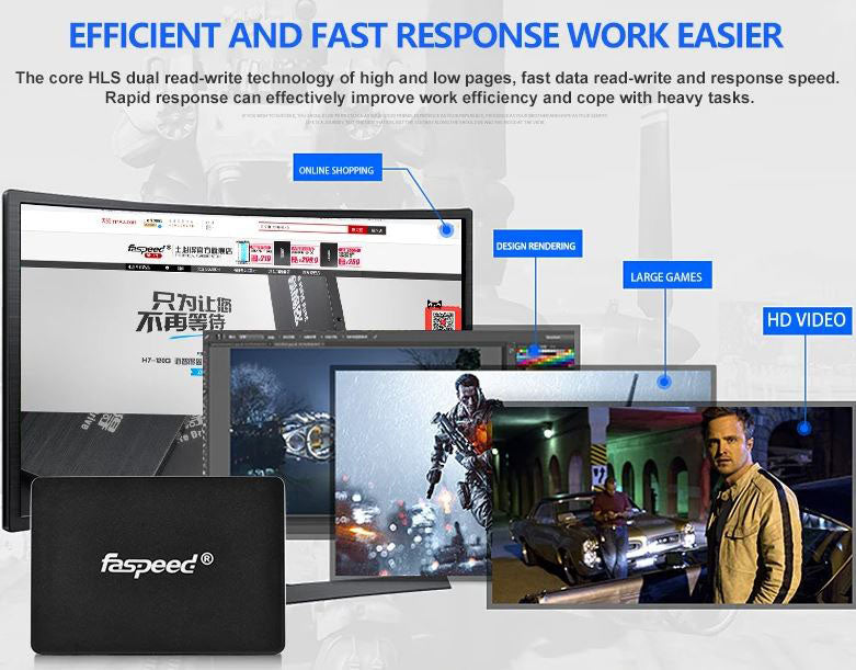 Durable Faspeed 2TB internal solid state drive
