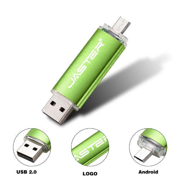 Dual USB 64GB flash drive for versatile use