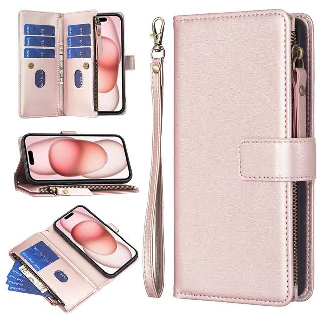 Cacash iPhone 15 leather cover with wallet design