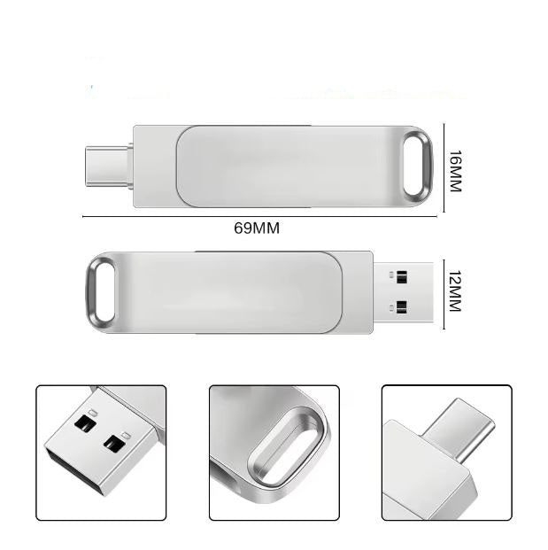 Silver USB 2.0 memory stick 32GB