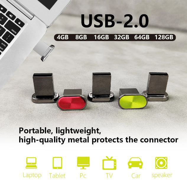 Compact 128GB USB memory stick in multiple colours