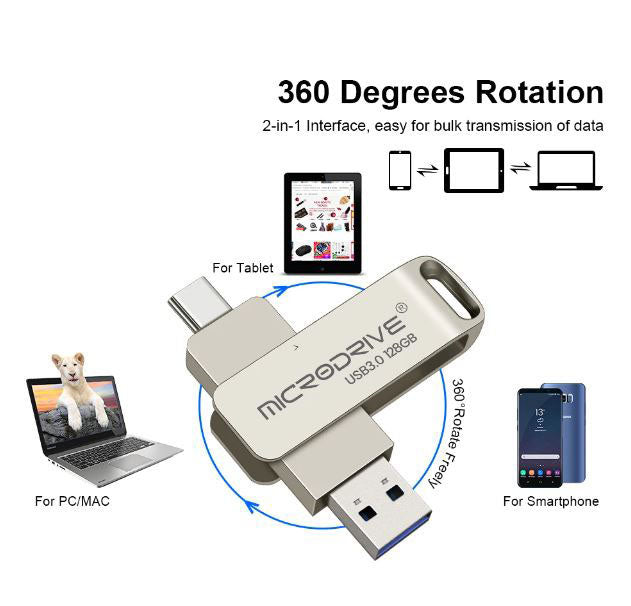 USB-C flash pen with 128GB capacity