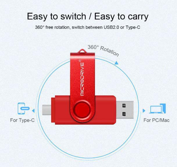 Red Microdrive 8GB USB-C memory stick