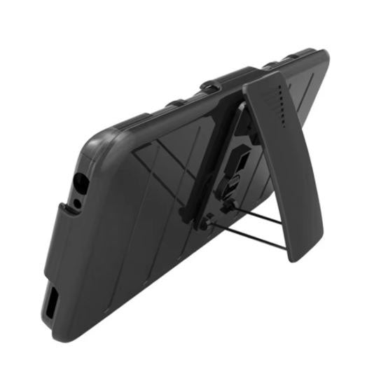 Black Samsung A34 5G phone case with holster
