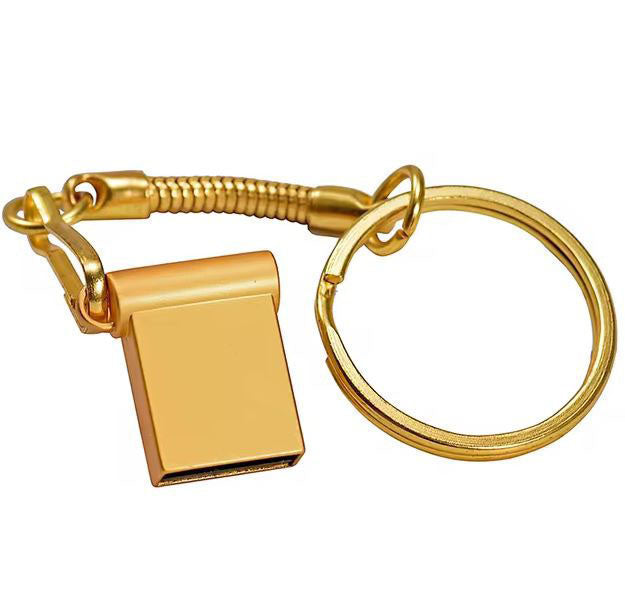 Gold USB flash drive for data transfer