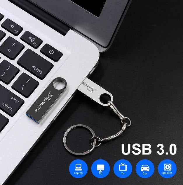 Silver USB jump drive 128GB